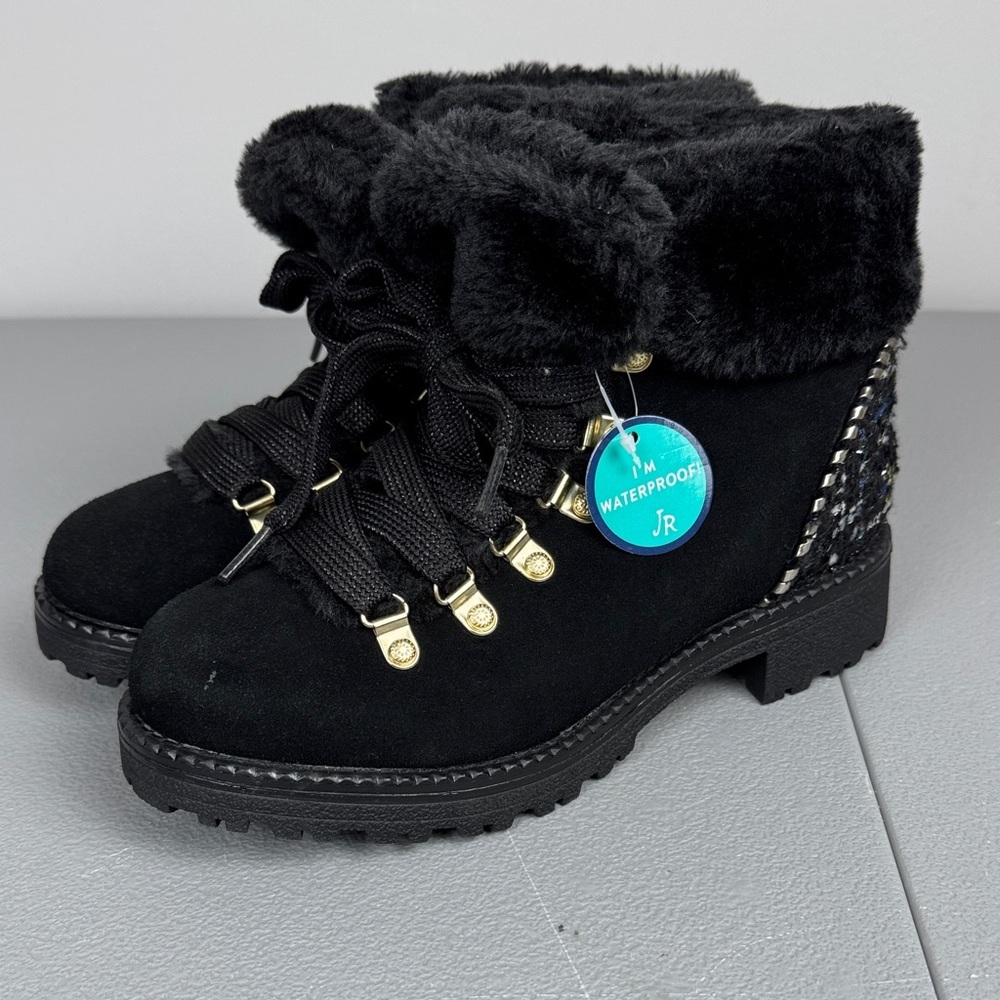 Jack Rogers Charlie Faux Fur Lined Boot. Black. Size 6.